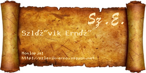 Szlávik Ernő névjegykártya