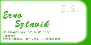 erno szlavik business card